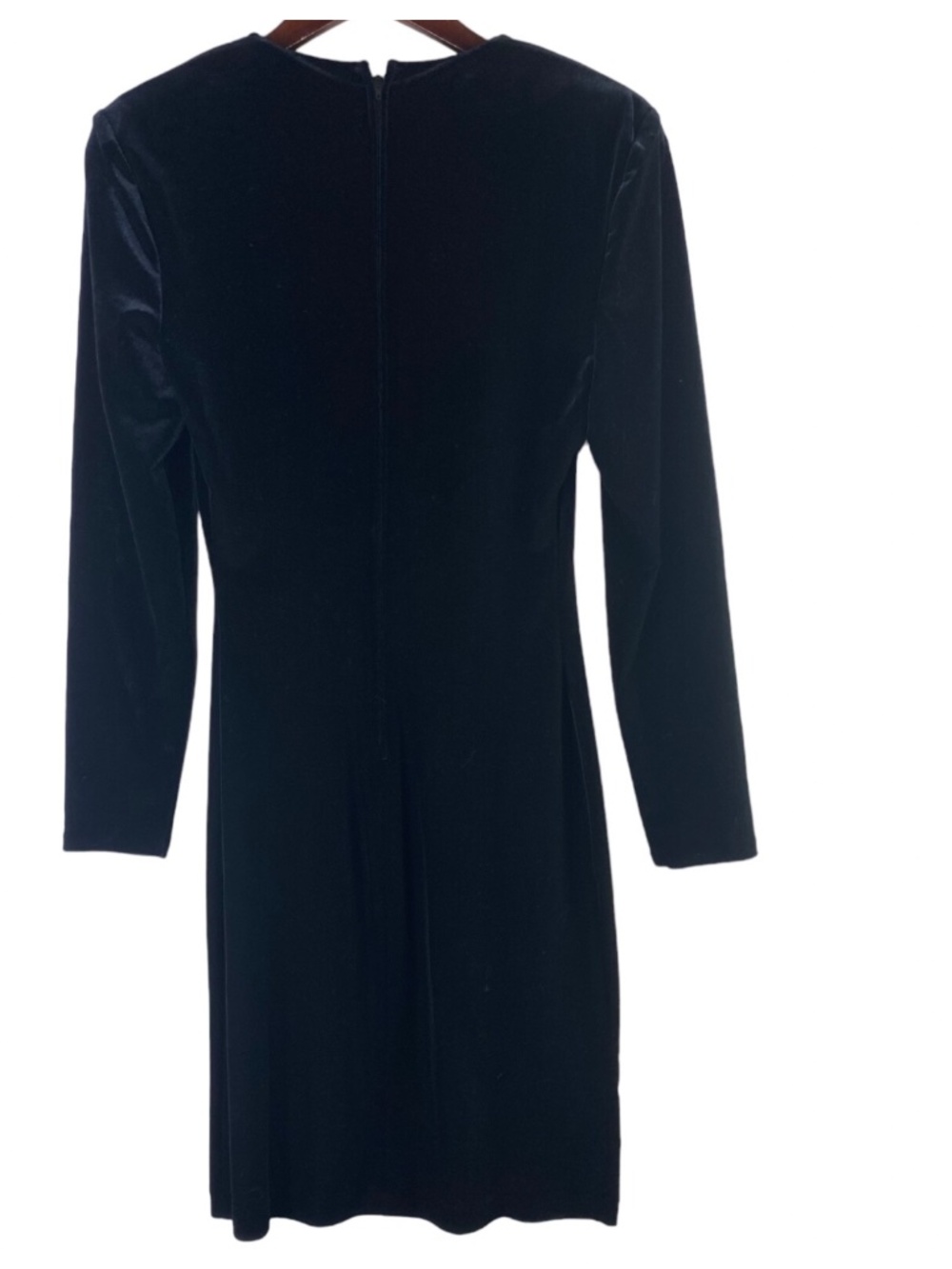 Vtg 90s Y2K Niki Livas Dress Sz 4 Small Velour Velvet Black Evening Cocktail - Picture 3 of 4